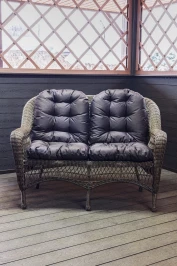 Двухместный диван из ротанга МЭДИСОН «MADISON» арт.М03195 brown с подушками на сидение и спинку