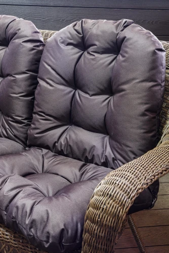 Двухместный диван из ротанга МЭДИСОН «MADISON» арт.М03195 brown с подушками на сидение и спинку