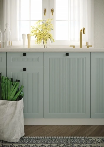 Кухонный гарнитур Моцарт 2600х3100х2400 Небесно-голубой МФД