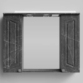 Зеркало Адам 90, Мрамор Графит софт тач ПВХ 4044-3