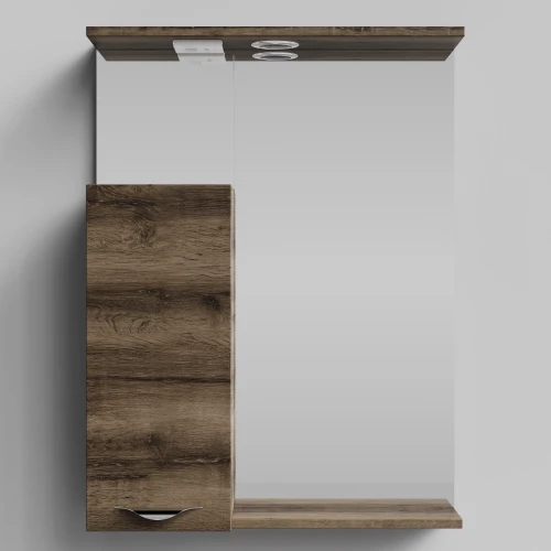 Зеркало Марко 60, ручки Хром, Дуб крымский коричневый ПВХ 131005-9005, левый