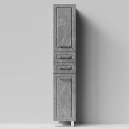 Пенал Арабеска 35 напольный, Мрамор Серый софт тач ПВХ 4044-1, левый