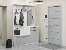 Готовая прихожая Стиль-02 Grey Silk Белый