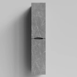 Пенал Лайт 30 подвесной, Мрамор Серый софт тач ПВХ 4044-1, правый, бельевая корзина