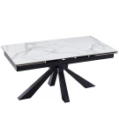 DT779 Стол обеденный раскладной Bentley white, 160-240*90, керамич. столеш., основание металл черный DT779 Стол обеденный раскладной Bentley white, 160-240*90, керамич. столеш., основание металл черный