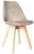 GH608/DC608 Стул пластиковый мягкий, БЕЖЕВЫЙ велюр, каркас бук