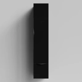 Пенал Марко 30 подвесной, дверь и ящик, ручки Черные, черный глянец, правый