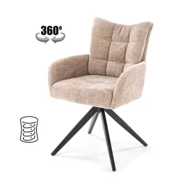 Стул HALMAR K540 бежевый/черный, поворотный