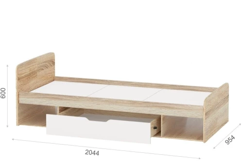 Кровать «Стелс» 90, Дуб сонома/белый