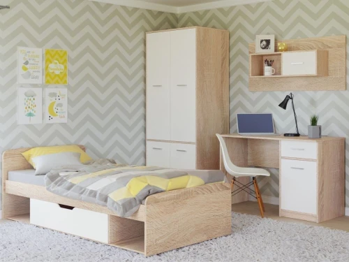 Кровать «Стелс» 90, Дуб сонома/белый