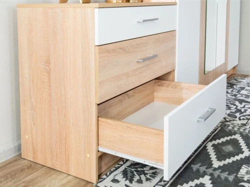 Спальня «Алена» 4 дв. шк, Дуб сонома/белый