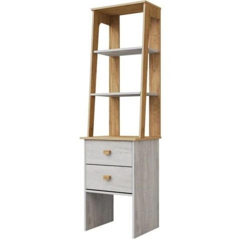 Стеллаж «Скандинавия» 2Я КМК 0905.19, Бетон пайн светлый/ дуб наварра