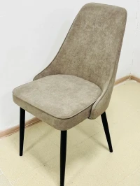 Стул БЕРТИ 360 град. поворот. B22 Серый, велюр / черный каркас, М-City