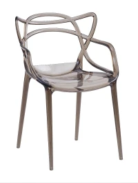 DC459 Стул пластиковый литой, прозрачный СЕРЫЙ