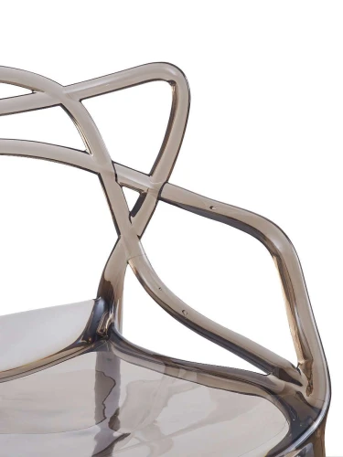DC459 Стул пластиковый литой, прозрачный СЕРЫЙ