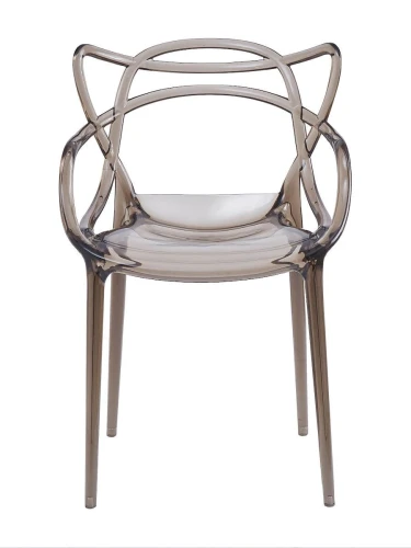 DC459 Стул пластиковый литой, прозрачный СЕРЫЙ