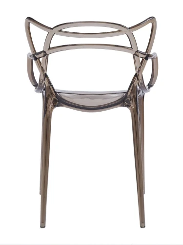 DC459 Стул пластиковый литой, прозрачный СЕРЫЙ