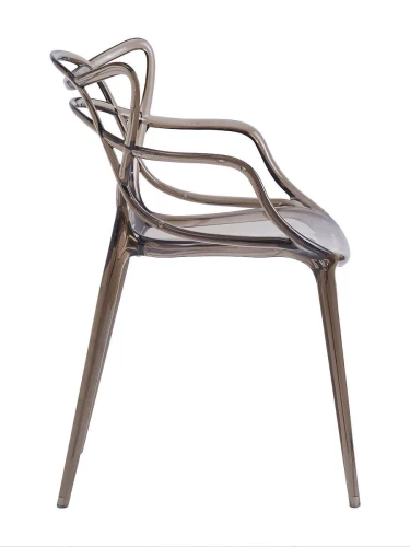 DC459 Стул пластиковый литой, прозрачный СЕРЫЙ