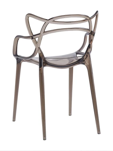 DC459 Стул пластиковый литой, прозрачный СЕРЫЙ