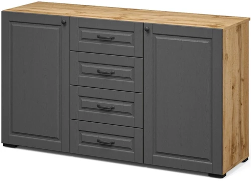 Комод «Лацио Сканди» 2д4ящ, Вотан/Сканди графит