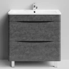 Тумба Адель 80  напольный, Серый камень ПВХ 57806 Vodok с раковиной в комплекте