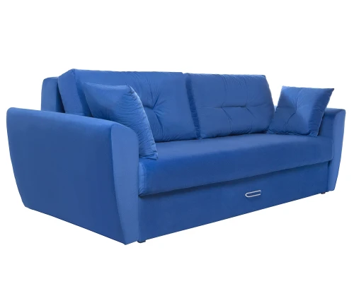 Диван еврокнижка Амстердам 160 ЛЮКС 07 ВЕЛЮР СИНИЙ НПБ