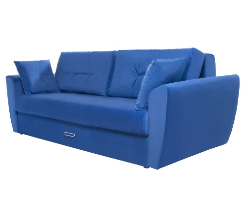 Диван еврокнижка Амстердам 160 ЛЮКС 07 ВЕЛЮР СИНИЙ НПБ