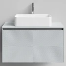 Тумба Соло 90, пример RAL 7040 Серое окно, матовая, 1 ящик, подвесной Vodok с раковиной в комплекте