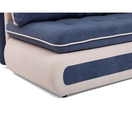 Диван прямой, еврокнижка "Оскар" 144, велюр синий, ППУ