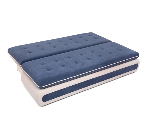 Диван прямой, еврокнижка "Оскар" 144, велюр синий, ППУ