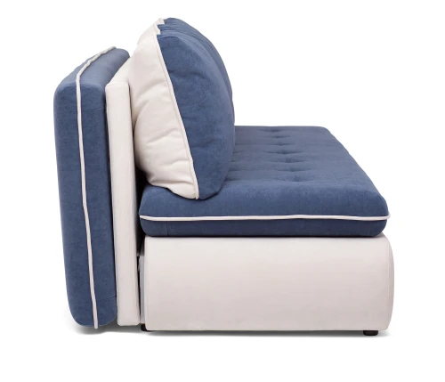 Диван прямой, еврокнижка "Оскар" 144, велюр синий, ППУ