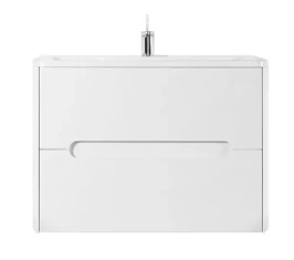 Тумба Флорена 80 подвесной, белая Vodok с раковиной в комплекте