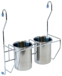 Полка навесная с 2-мя стаканами Хром