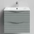 Тумба Эйфория 60 F7, пример RAL 7005 Мышино-серый, матовая, 2 ящика, подвесной Vodok с раковиной в комплекте