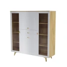 Шкаф-витрина Вега Сапфир 140, белый глянец