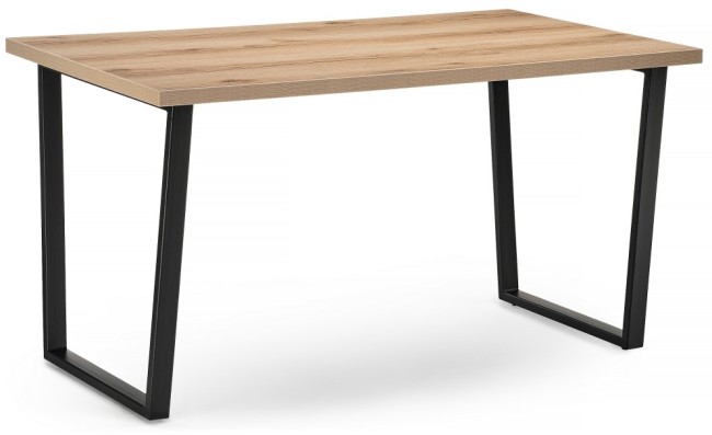 Обеденный стол Woodville Лота Лофт 140 25 мм дуб делано светлый / черный матовый