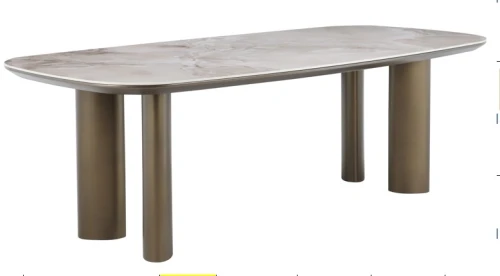 Стол ГАРДЕ (GARDE) 239 цвет БЕЖЕВЫЙ МРАМОР CA036, керамика / коричневый, ®DISAUR