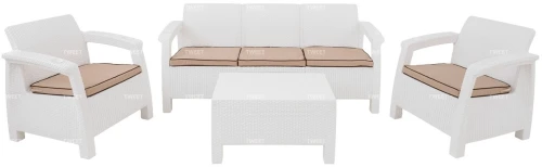 Мебель Tweet Диван 3-х местный, белый