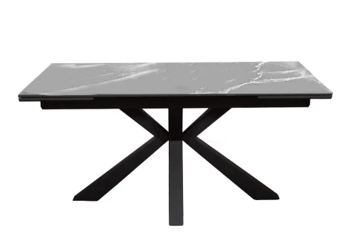 Стол DikLine SFE140 Керамика Серый мрамор/подстолье черное/опоры черные (2 уп.)