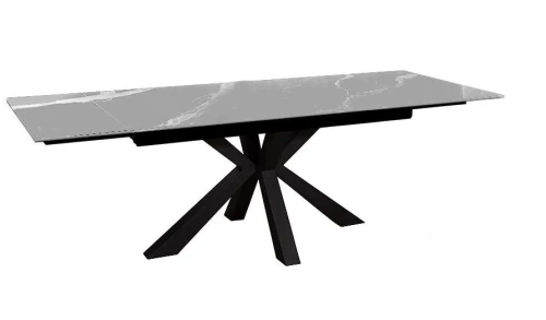 Стол DikLine SFE140 Керамика Серый мрамор/подстолье черное/опоры черные (2 уп.)