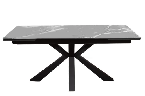 Стол DikLine SFE140 Керамика Серый мрамор/подстолье черное/опоры черные (2 уп.)