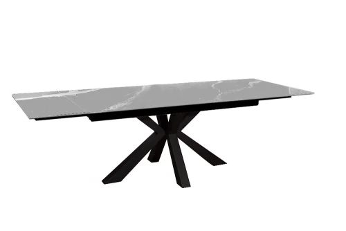 Стол DikLine SFE140 Керамика Серый мрамор/подстолье черное/опоры черные (2 уп.)