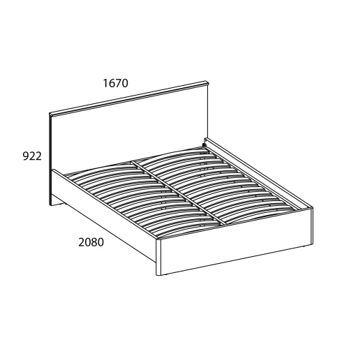 Кровать 160, JAGGER, цвет Дуб монастырский /Черный