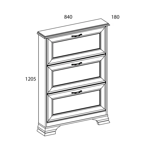 Тумба для обуви 3D TIFFANY, цвет вудлайн кремовый