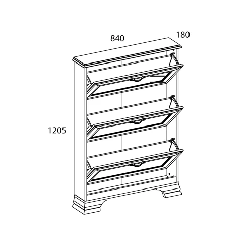 Тумба для обуви 3D TIFFANY, цвет вудлайн кремовый
