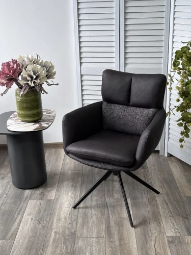 Стул LUIS 360 град. поворот Серый Maison 99# / OTE COBBLE 457 / черный каркас, ®DISAUR