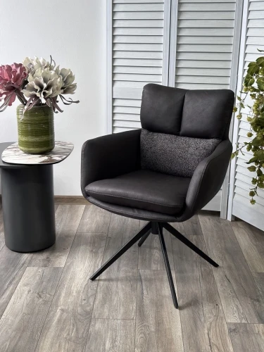 Стул LUIS 360 град. поворот Серый Maison 99# / OTE COBBLE 457 / черный каркас, ®DISAUR