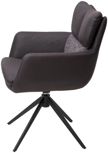 Стул LUIS 360 град. поворот Серый Maison 99# / OTE COBBLE 457 / черный каркас, ®DISAUR