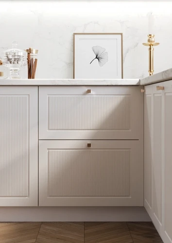 Трехуровневый кухонный гарнитур Моцарт 3800х2200 Кварц грей МФД угловой