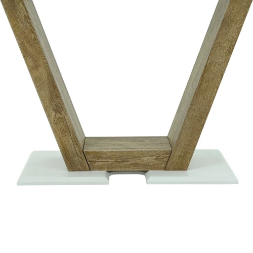 Стол «Торонто» 140x80 стекло белое, древесный